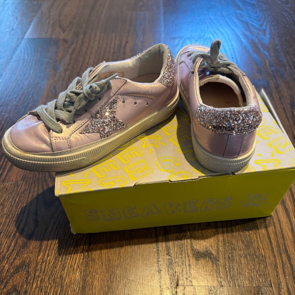 Authentic* Golden Goose Kids Glitter Laminated Leather Low-top Sneakers